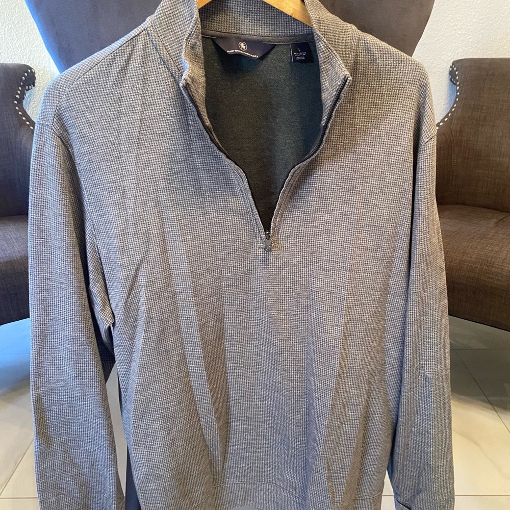 Hart Schaffner Marx Men's Gray Zip-Up Sweater